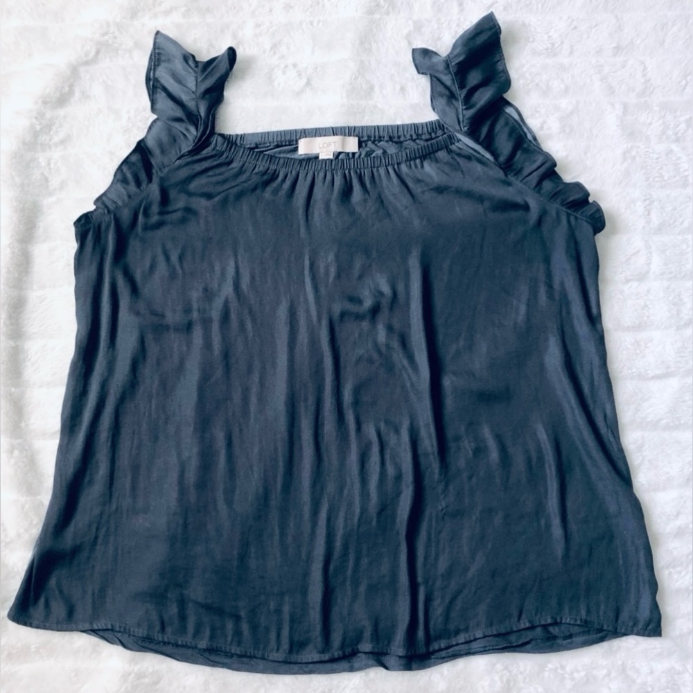 Loft dark gray sleeveless top size L